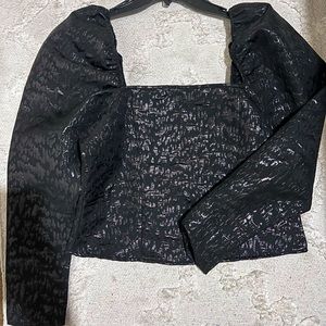 H&M puff sleeve black top.